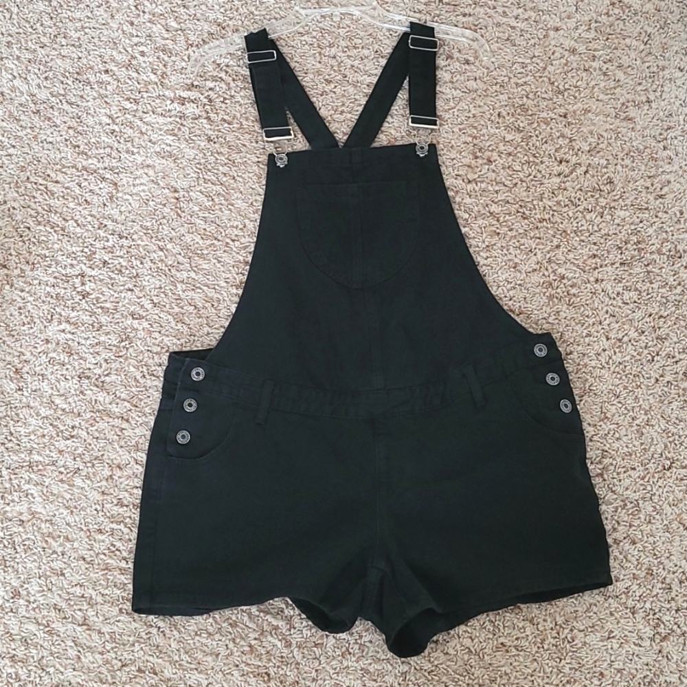 NWOT Black Denim Jean Romper